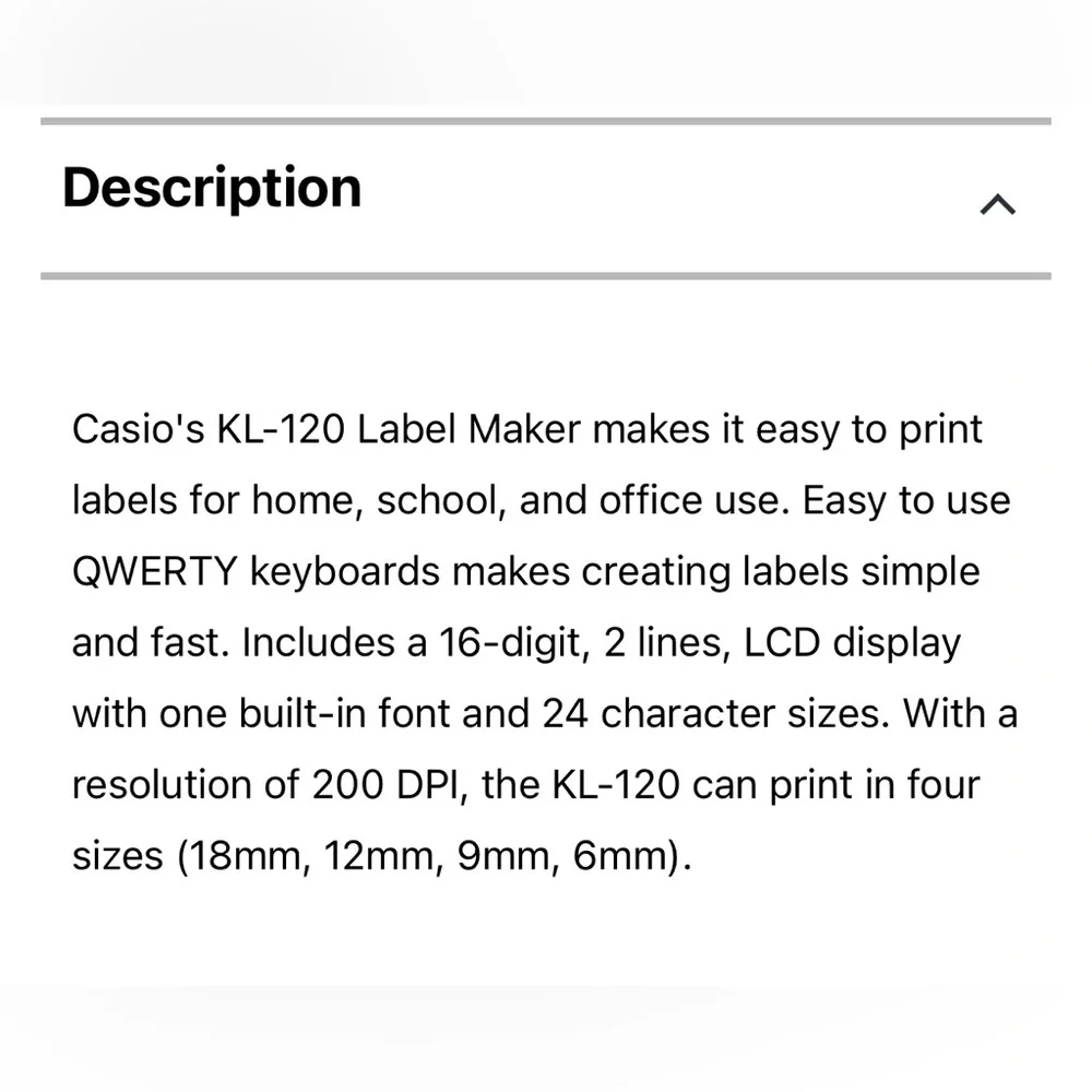 Casio KL-120 Label Maker 6mm Thermal Transfer comes with an extra new cartridge